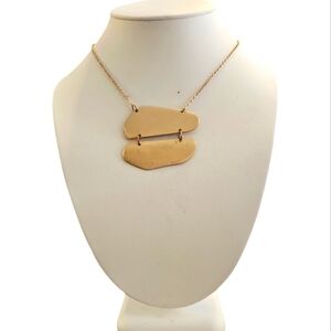 Double irregular rectangle pendant necklace